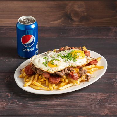 Chorrillana Personal + bebida lata